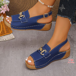 Free Shipping WomenS Wedge Roman Sandals 2026 Summer New Collection Open-Toe Thick-Soled Casual Beach Sandals