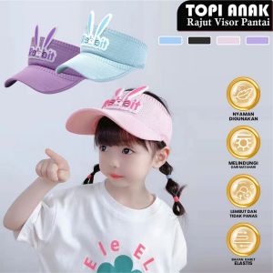 LD-P579 Topi Anak Rajut Visor Pantai Motif Kelinci Baseball Anti Uv / Topi Fashion Anak Rabbit Topi