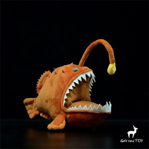 Anglerfish High Fidelity Anime Cute Plushie Monkfish Plush Toys Lifelike Animals Simulation Goosefish Stuffed Doll Kawai Toy