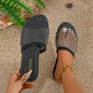 Free Shipping 2026 New Summer Collection Round-Toe Half-Slipper Style With Cut-Out Detailing