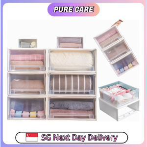 【Pure Care】 Stackable Storage Drawer/Space-Saving Clothes Organizer/PP Wardrobe Storage box