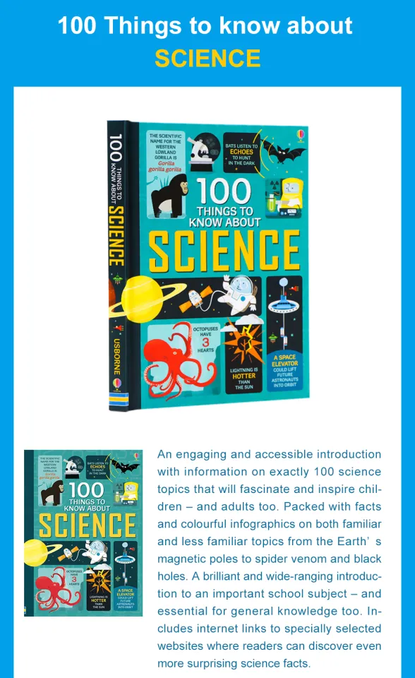 6 Books/Set Usborne 100 Things to Know About Science Space History