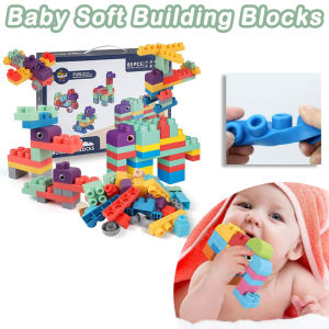 Baby Soft Building Blocks Can Chew Baby Toys Soft Glue Large Particles Assembled Puzzle Gum Toys