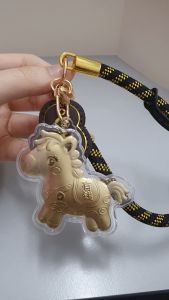 Gold-Color Fortune Horse Keychain │ Prosperity Get Rich Charm │ 2026 Chinese New Yaer Gift