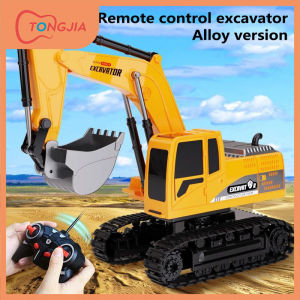 Tongjia wireless remote control excavator six pass alloy excavator childrens toy car model engineering vehicle