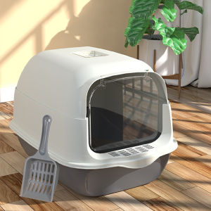 Ready Stock Cat Litter Box jumbo large cat Toilet Fully Enclosed Big Hooded All Semi-Enclosed Odor extra Large Size Poop Splash-Proof Kitten Toilet Product