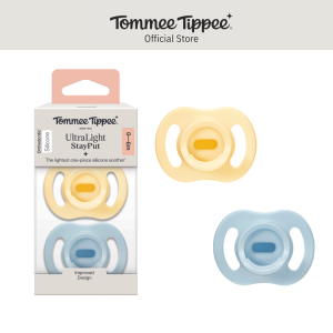 Tommee Tippee Ultra-Light StayPut Pacifier One-Piece Silicone Design 0-6m 2 Pack