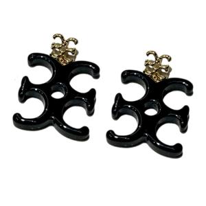 Exaggerated Letter Drop Earrings Resin Materials Portable and Comfortable Comfortable Silver Post for Trendy Women