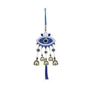 Wind Chime Turkish Evil Eye Meta Hanging Ornament with Tassels for Home Garden Office Decor  GIft
