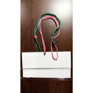 Clear Horizontal Acrylic Name Tag Pocket with Assorted color Neck Cords 1pack 12pcs