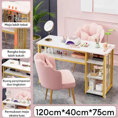 Meja Nail Art Meja Manikur Ganda Meja Salon Kuku Modern Minimalis Multifungsi