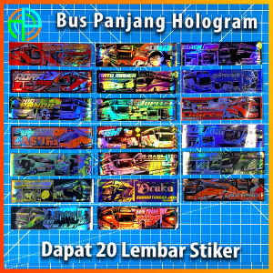 (isi 20 lmbr) Setiker bus Panjang Hologram Glosy Anti Air Graftac Stiker bus tunggal jaya stiker basuri Stiker bus murah Acc Mobil setiker bus asli