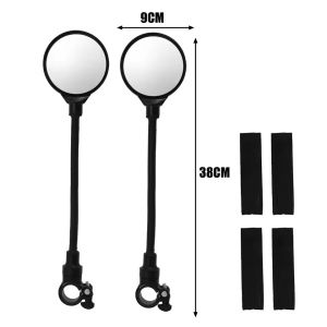 2PCS Flexible Bicycle Side Mirror Tube Adjustment Electric Motorcycle Handlebar Reflector Rearview Mirror Cycling Safety Accessories