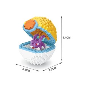 SALE 17 New Styles Cute Block GAME Ball Small Particles Mini Building Assembled Pikachu Eevee Charmander Psyduck Magikarp Lapras Pokemon Ball Educational Toys
