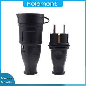1pair 16a France Female Male Connector Electrical Male Plug 250v Ac Power Adapter Socket Waterproof