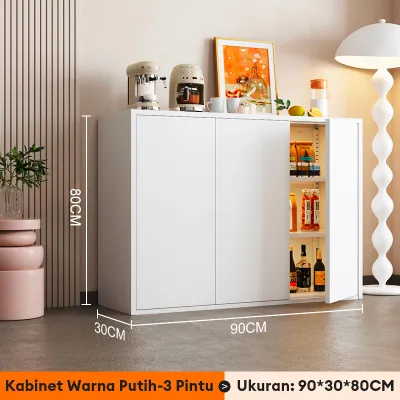 Bufet Dapur Multifungsi Gaya Modern dengan Engsel Anti Kebisingan dan Penyimpanan Besar