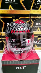 KYT GALAXY FLAT R NEON GORILLA GREY/RED FLUO