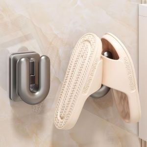 [Free Shipping] Suction Cup Bathroom Slipper Rack No-Drill Bathroom Storage Rack Shoe Organizer Bathroom Slipper Drainage Hanging Rack