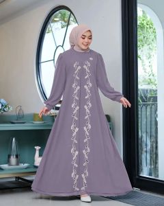 ANFAF FASHION - Kanaya Dress Bordir Gamis Maxi Wanita Terlaris Baju Muslim Wanita Dewasa Model Gamis Lebaran Terbaru 2024 Dress Kekinan Ceruty Babydoll Mix Bordir Cantik Gamis Kondangan Elegant
