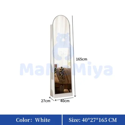 MaMaMiya Dressing Mirror Full Length Floor Standing with Hidden Multi-layer Storage Shelf Cabinet
