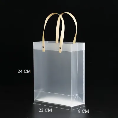 Frosted Plastic PVC Transparent Bags Souvenir Tote Bag Christmas present