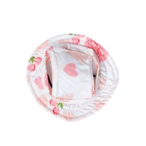 DAWEIF Thoáng khí Mũ chống nắng cho thú cưng có lỗ tai Có thể điều chỉnh Mũ chống nắng cho chó Thời trang In hình trái cây Mũ ngư dân hình mèo Du lịch ngoài trời