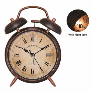 LIWU 4 inch Đồng hồ báo thức cổ điển Đen Vàng Chuyển động im lặng Đồng hồ báo thức đang kêu Cổ điển Dễ dàng vận hành Đồng hồ để bàn Dành cho gia đình
