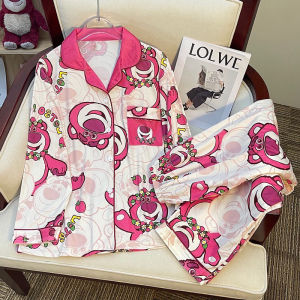 พร้อมส่งในไทย ชุดนอนแขนยาวขายาว สไตล์เกาหลี ผ้านิ่มใส่สบาย