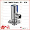 Stop Kran Single Bahan Stainless 1/2 Inch | Stop Kran Toilet Keran Shower Bidet Wastafel | Stop Kran Air Murah Single stainless Termurah Keran Air Shower Kran jet Shower toilet kloset sambungan selang shower. 