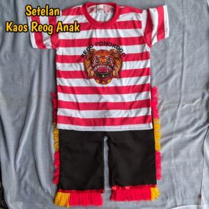 Baongan Kaos Reog Anak Anak Laki Laki Setelan Kaos dan Celana Reyok Lorek Baju Reyog Murah Berkualitas