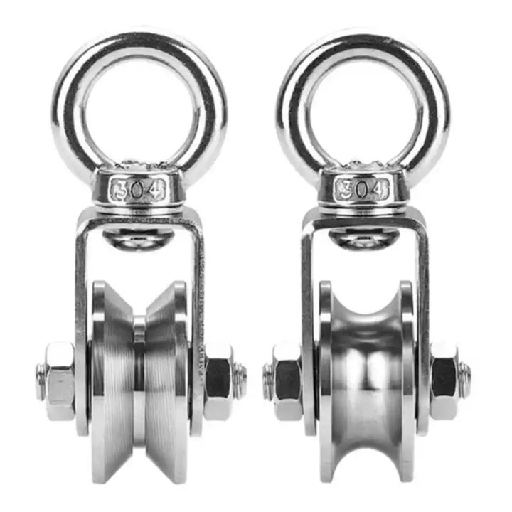 304 Stainless Steel Single Wheel Swivel Pulley Heavy Duty Lifting Rope