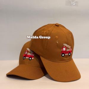 Baru Topi Anak Bordir Fire Truck Hat Baseball Pria Wanita Trandy 2025 Bahan Katun Lembut High Quality