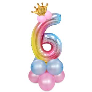 🔥SG LOCAL STOCK🔥40 inch Number Balloon with Balloon Base and Crown Large Size Number Balloon Column Number Balloon Pillar