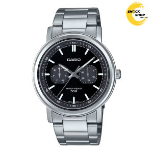 CASIO นาฬิกาผู้ชาย รุ่น MTP-E335D-1E สเตนเลสสตีล สีดำ คาสิโอ