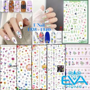 Sticker Dán Móng Tay 3D Dạng Decal Dán Móng Chống Nước F Nails Series Hoạ Tiết Bông Hoa Nhiều Mẫu F535-F540