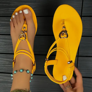 Free Shipping Beaded WomenS Shoes New Summer Collection Casual Flat Sandals Sizes 40-43 Style Beach Sandals Plus Sizes Rhinestone Sandals