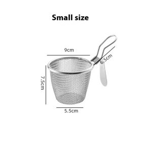 SEA JJTกระชอนพิเศษสำหรับหม้อไฟตาข่ายละเอียดใช้ในบ้านพร้อมตะขอรั้วแป้งกระชอนกระชอนตะแกรงกรองทอดตะกร้าสแตนเลส