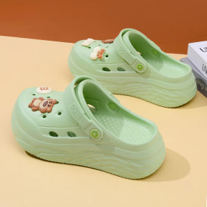Free Shipping WomenS Summer New Style Outdoor Non-Slip Thick-Soled EVA Odor-Resistant Height-Increasing Cute Closed-Toe Sandals And Slippers