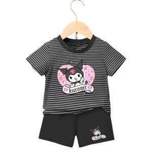 Stelan Kaos anak Perempuan KUROMI Untuk Usia 1-8 Tahun