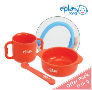 EPLAS BABY OFFER PACK 1/3Pcs Silicone Feeding Bowl&Cup&Spoon Set Mangkuk Cawan Sudu Bayi BLWESL-SP01ESL-B02/C01/SP01