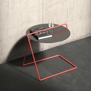 FFBH Italian Coffee Tables Minimalist Balcony Side Table Creative Circle Sofa Side Table Decor Coffee Table Room Furniture Ornament 5B9Z4