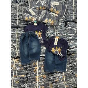 VN A612  ROBLOX  T- SHIRT KIDSWEAR TERNO DENIM PANTS  - BLACK 1-7YO