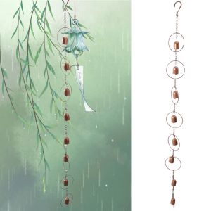 【Ready Stock+COD】STYLETENK Metal Hanging Rain Chain Bell Shape Sound Feature Metal Rain Chain Retro Garden Decor Rain Chain Chime For Gutter Drainage