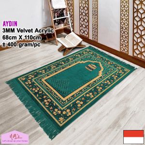 Aydin Sajadah sejadah beludru motif acak turki turkey alas sholat sholat dewasa 68 cm x 110 cm - NMs