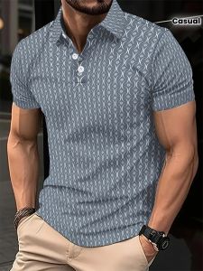 Mga Casual na Polo Shirt na Maikling Manggas para sa Lalaki sa Europa at Amerika