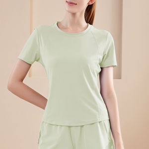 Annie-Sport Sport Shirt for Women Korean Style Plus Size Summer Women Sports T Shirt Breathable Running Fitness Short-sleeved Yoga Tops for Women Slim-fit Yoga Wear Women