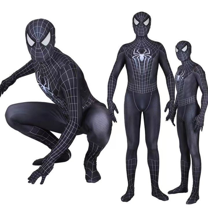 Adult's Spiderman Inspired Spandex Costume, Black – Masquerade