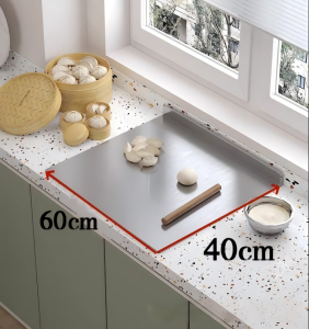 304 Stainless Steel Cutting Board - Antibacterial Easy to Clean Anti-Slip - Heavy Duty Kitchen Utensil for Fruit Meat Preparation