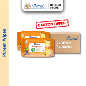 PUREEN BABY FRAGRANCE-FREE WIPES (2X30s X 24 PACKS) CARTON SALE