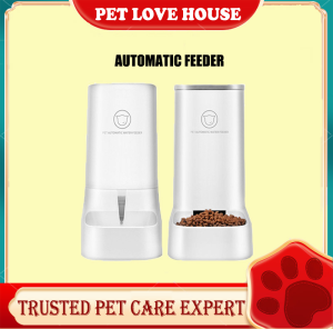 (Low price flash purchase)Pet Dog Cat Automatic Food Water feeder Set Large Capacity dispenser Cat bowl Dog Cat 3.8L Water Bottle Dog Cat Automatic Feeder Water Dispenser Set 2.1KG Food Bowl Cat Food Container Food and Water Distribution White
